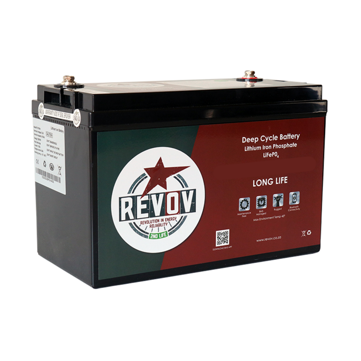 Revov LiFe 4 cell 12.8v, 200Ah, 2.56 kWh Battery