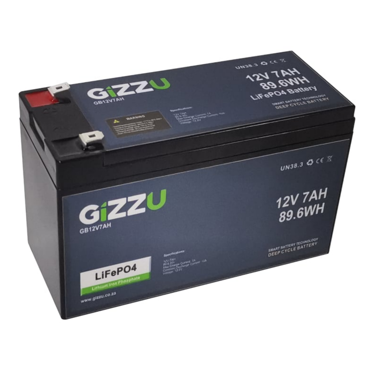 Gizzu 12V 7AH LiFePO4 Replacement Battery