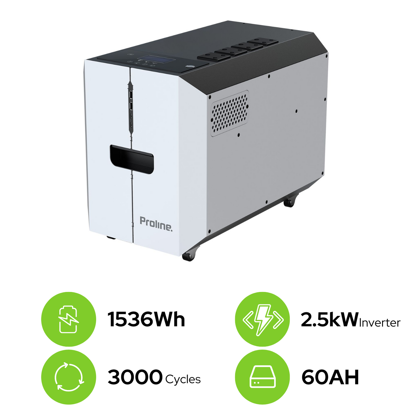 Proline 2.5KW PEB Portable Power Station 1536Wh LIFPO Battery