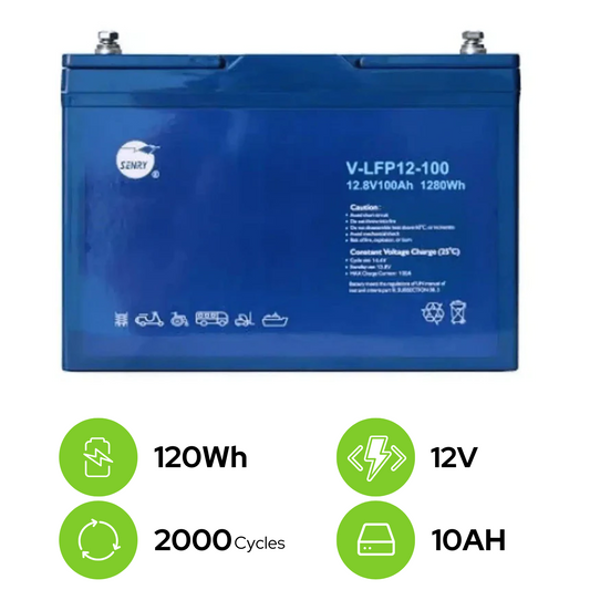 RCT Senry V-LFP12-10 12V DC 10Ah Lithium Iron Phosphate Battery